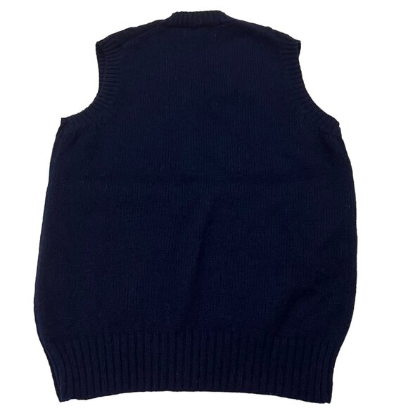 Braemar Men's Vintage Scottish  Wool Cable Front Vest, Navy, M - Picture 6 of 7